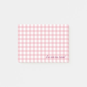 pink gingham notes