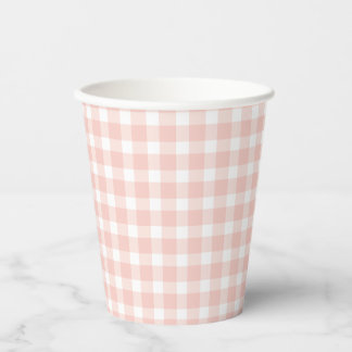 Pink Gingham Paper Cups