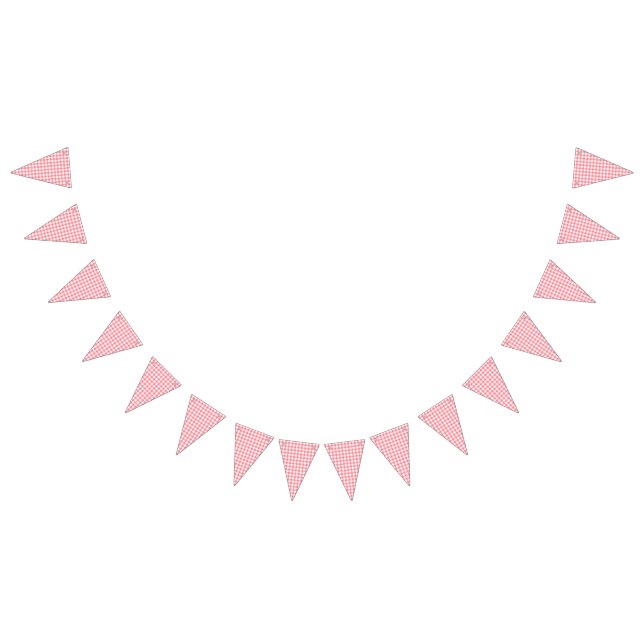 Pink Gingham Party Picnic Bunting Banner (All)