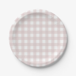 Pink Gingham Party Plate