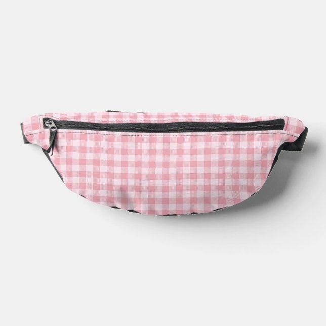 Pink Gingham Pattern Girly Check Plaid Chequered Bum Bags (Lay Down)