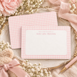 Pink Gingham Personalised Card