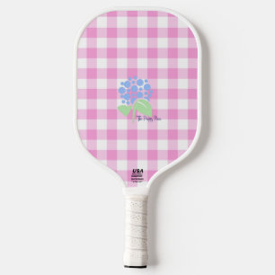 pink gingham pickleball paddle