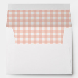 Pink Gingham Plaid Birthday Party Envelope