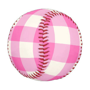 Pink Gingham Plaid Cottagecore Baseball