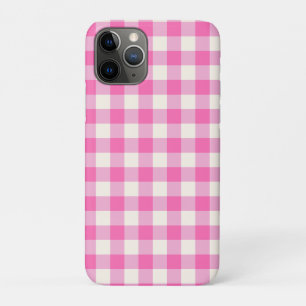 Pink Gingham Plaid Cottagecore iPhone 11 Pro Case