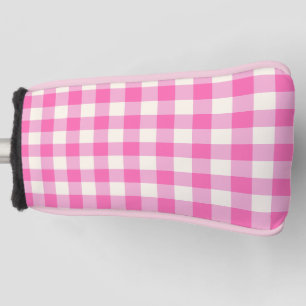 Pink Gingham Plaid Cottagecore Golf Head Cover