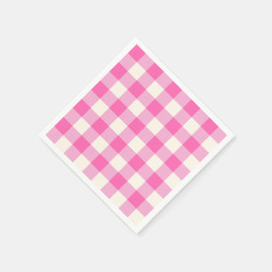 Pink Gingham Plaid Cottagecore Napkin