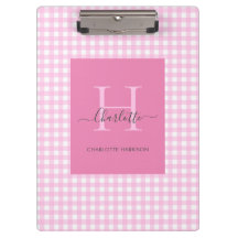 Pink Gingham Plaid Pattern Cute  Personalised