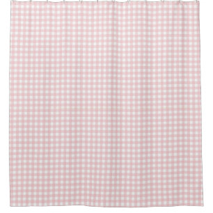 Pink gingham shower curtain