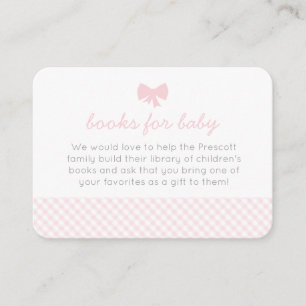 Pink gingham shower enclosure card