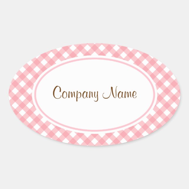 Pink Gingham Stickers (Front)