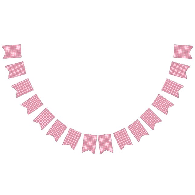 Pink Gingham Sweet One Girl 1st Birthday Party Bunting (All)