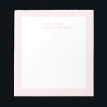 Pink gingham sweet simple personalised notepad<br><div class="desc">With its cute pink gingham frame, this notepad is the perfect way to send a sweet personalised note. The text reads "a little note from" and includes room for a name, but it can be edited to say anything you'd like. Makes a great stocking stuffer for a little girl and...</div>