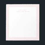 Pink gingham sweet simple personalised notepad<br><div class="desc">With its cute pink gingham frame, this notepad is the perfect way to send a sweet personalised note. The text reads "a little note from" and includes room for a name, but it can be edited to say anything you'd like. Makes a great stocking stuffer for a little girl and...</div>