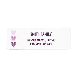 Pink Gingham Sweetheart: Return Address Label