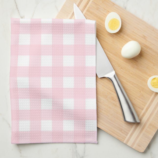 Pink Gingham Tea Towel (Quarter Fold)