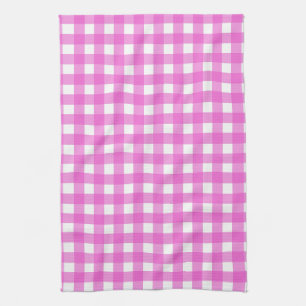 Pink gingham tea towel