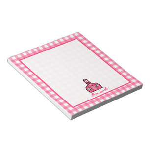 Pink Gingham Teacher Notepad
