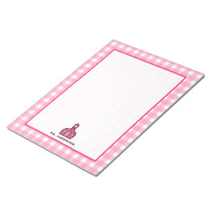 Pink Gingham Teacher Notepad