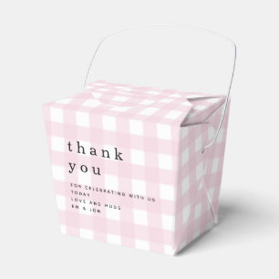 Pink Gingham Thank You Picnic Baby Shower Favour Box