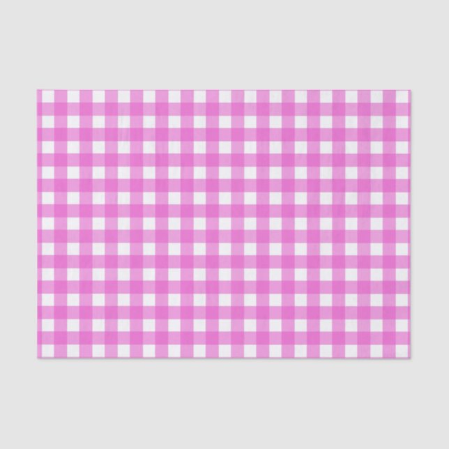 Pink gingham tissue paper (Front)