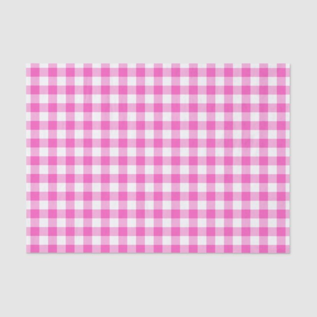 Pink Gingham Tissue Paper (Front)