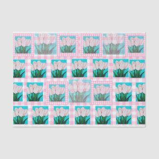 Pink Gingham Tulip Tissue Paper