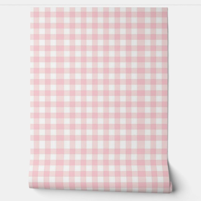 Pink Gingham Wallpaper (Unrolling)