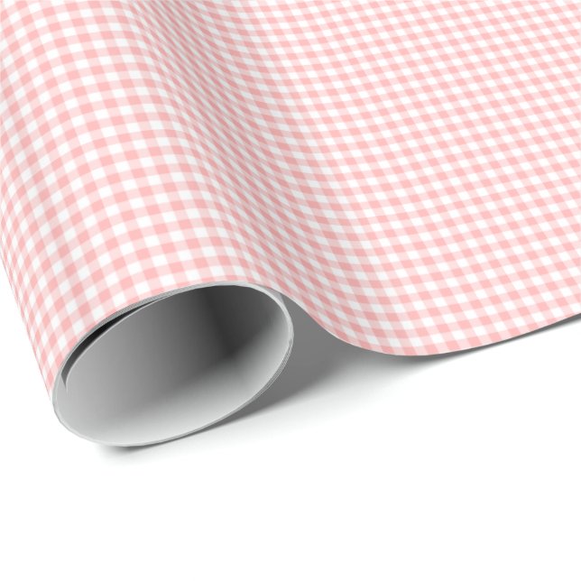 Pink Gingham Wrapping Paper (Roll Corner)