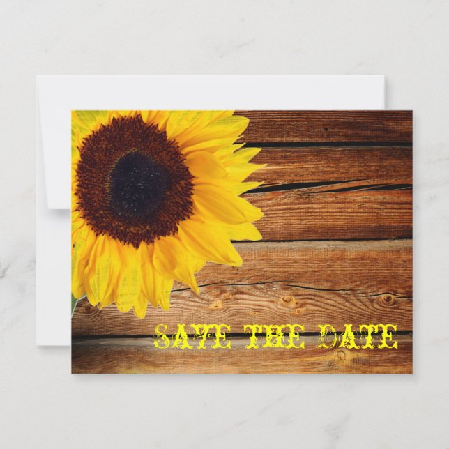 Pink Gingham Yellow Sunflower Modern Floral Bride Save The Date (Front)