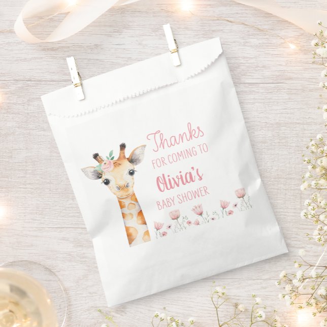Pink Giraffe Baby Shower Favour Bags (Creator Uploaded)