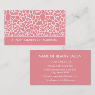 Pink Giraffe Beautician Salon Business Card