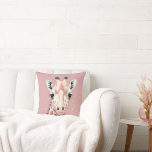 Pink Giraffe  Cushion