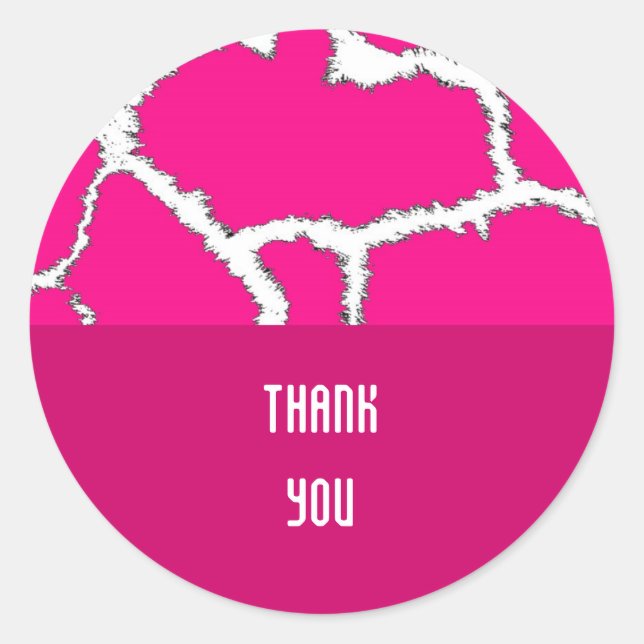 Pink Giraffe Fur Pattern Classic Round Sticker (Front)