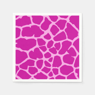 Pink giraffe jungle animal fashion glamour napkin