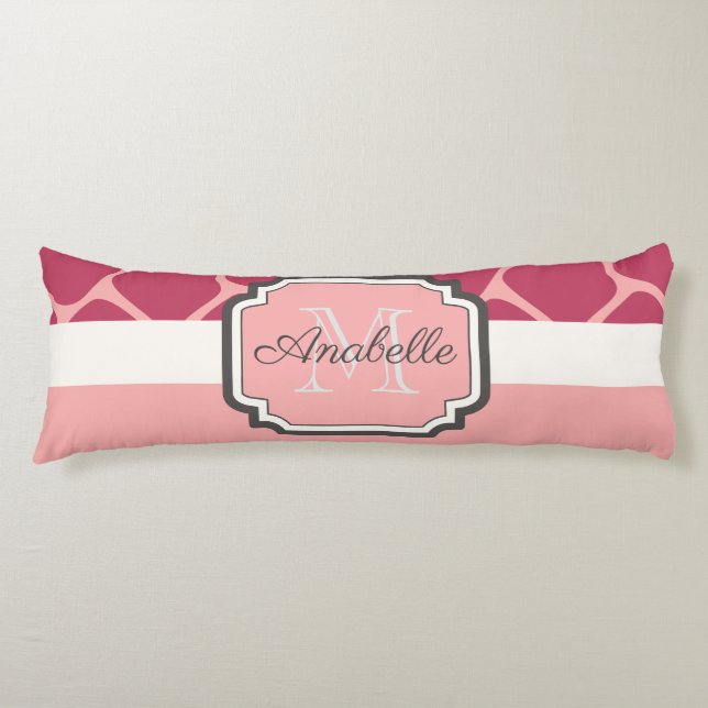 Pink Giraffe Pattern Body Cushion (Front)