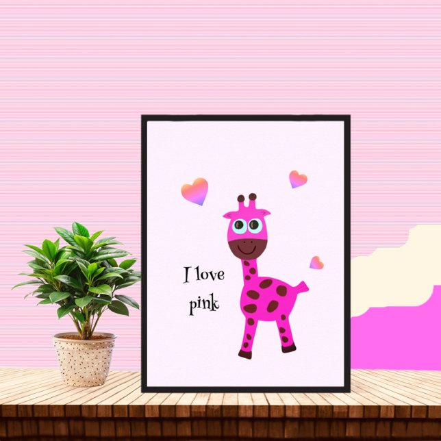 Pink giraffe poster (Creator Uploaded)