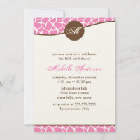 Pink Giraffe Print Birthday