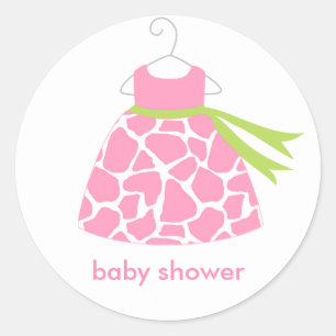 Pink Giraffe Print Dress Stickers
