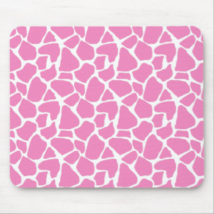 Pink Giraffe Print Mousepad