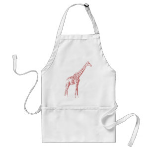 Pink Giraffe Sketch Standard Apron