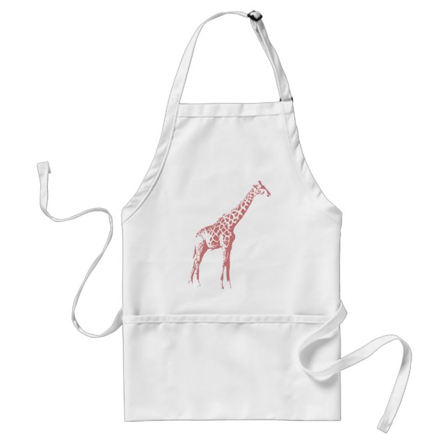 Pink Giraffe Sketch Standard Apron (Front)
