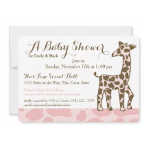 Pink Giraffe Spots Baby Shower