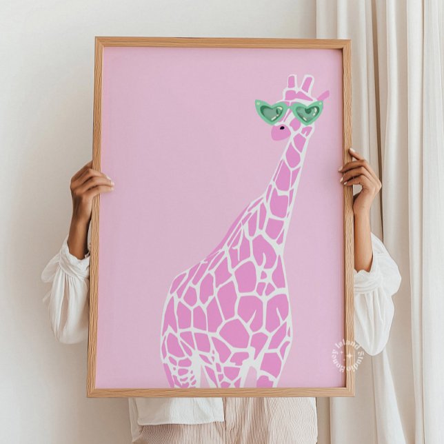 Pink Giraffe Sunglasses Wall Art – Animal Print (Creator Uploaded)