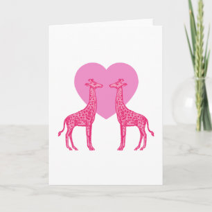 Pink Giraffes Card