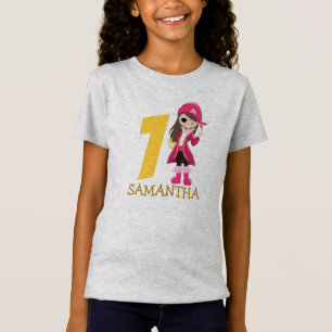 Pink Girl 1st Birthday party pirate T-Shirt