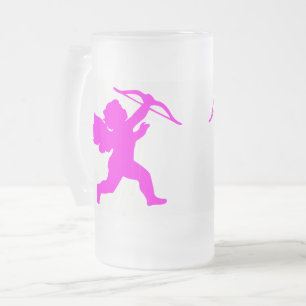 Pink Girl Angel Frosted 16 oz Frosted Glass Mug