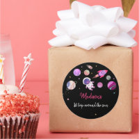 Pink Girl Astronaut Outer Space First Birthday