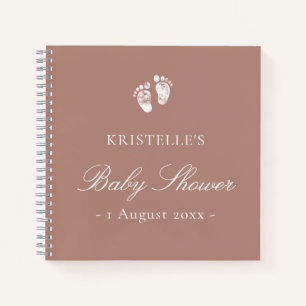 Pink Girl Baby Footprint Baby Shower Guest Book